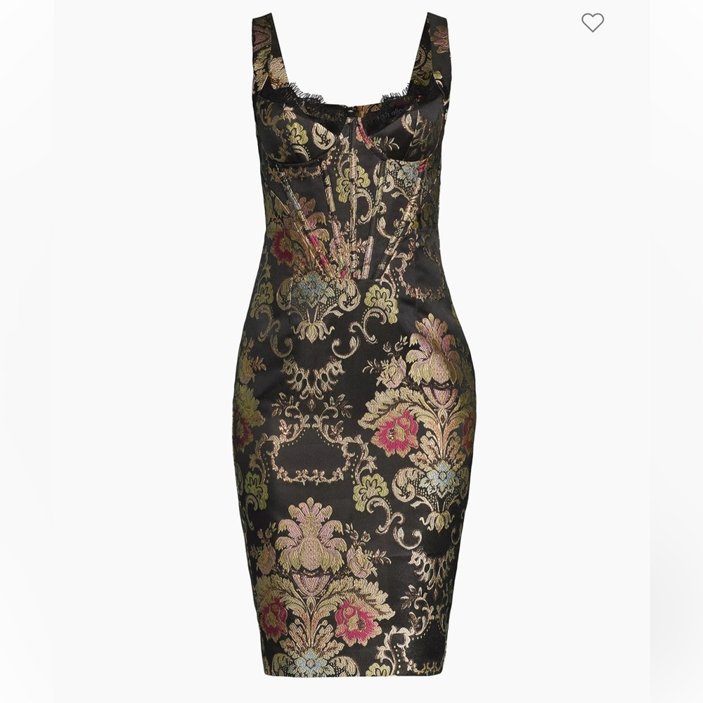 $150 Lavish Alice Baroque Lace Trim Corset MIDI Dress Sz 4
